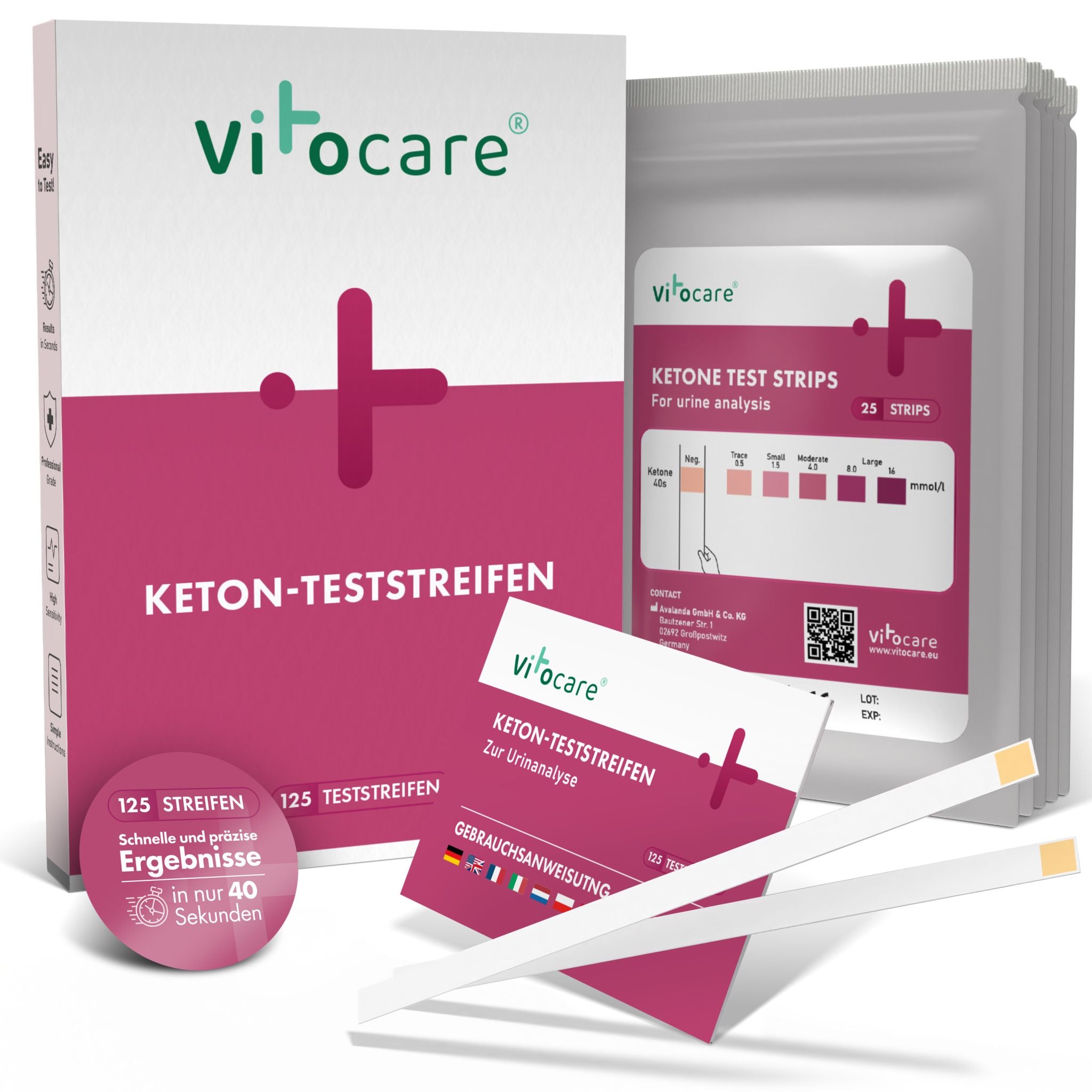 Keton & Keto Teststreifen | Ketose Selbsttest | 25/125 Stk.