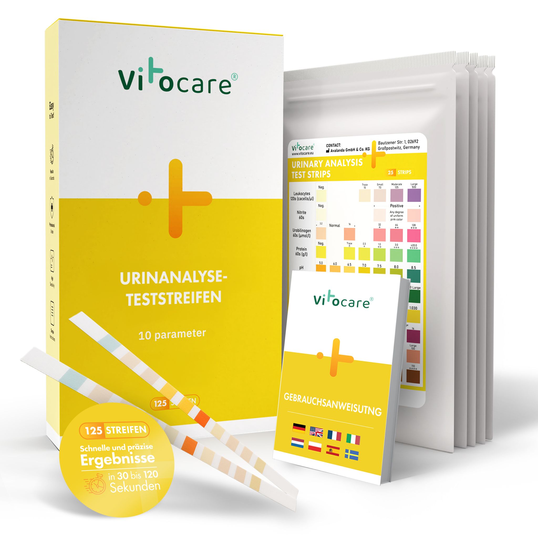 Urinteststreifen 10in1 | Urintest f. Zuhause | 25/125 Stk.