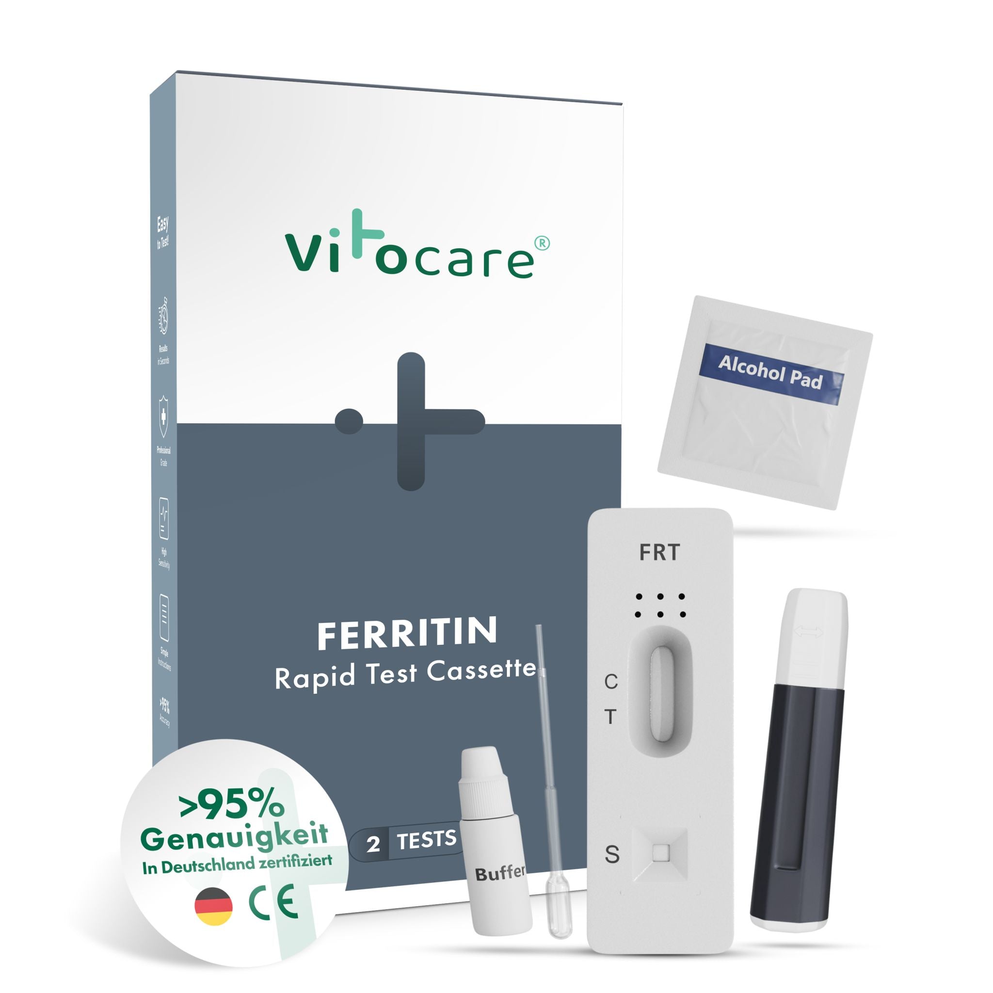 Ferritin Test / Eisentest f. Zuhause | Eisenmangel Schnelltest 2x