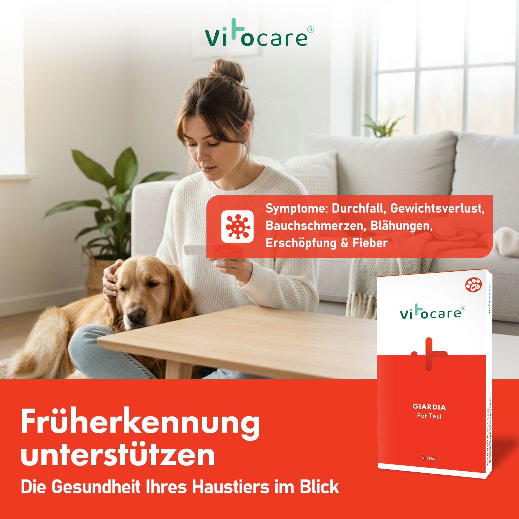 Giardien Test Hund & Katze | Schnelltest 2x