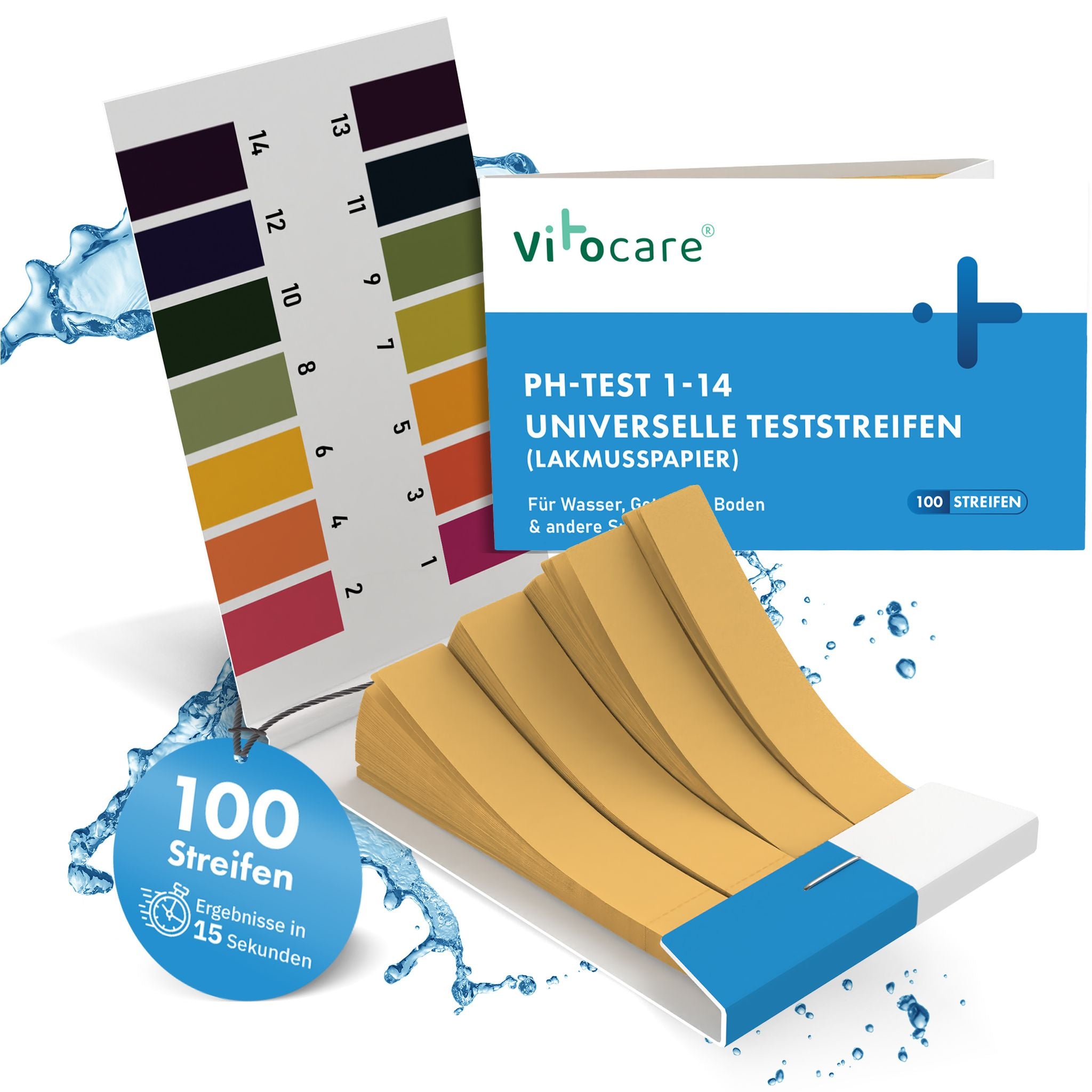 pH Teststreifen Lackmuspapier 1-14 | 100 Stk.