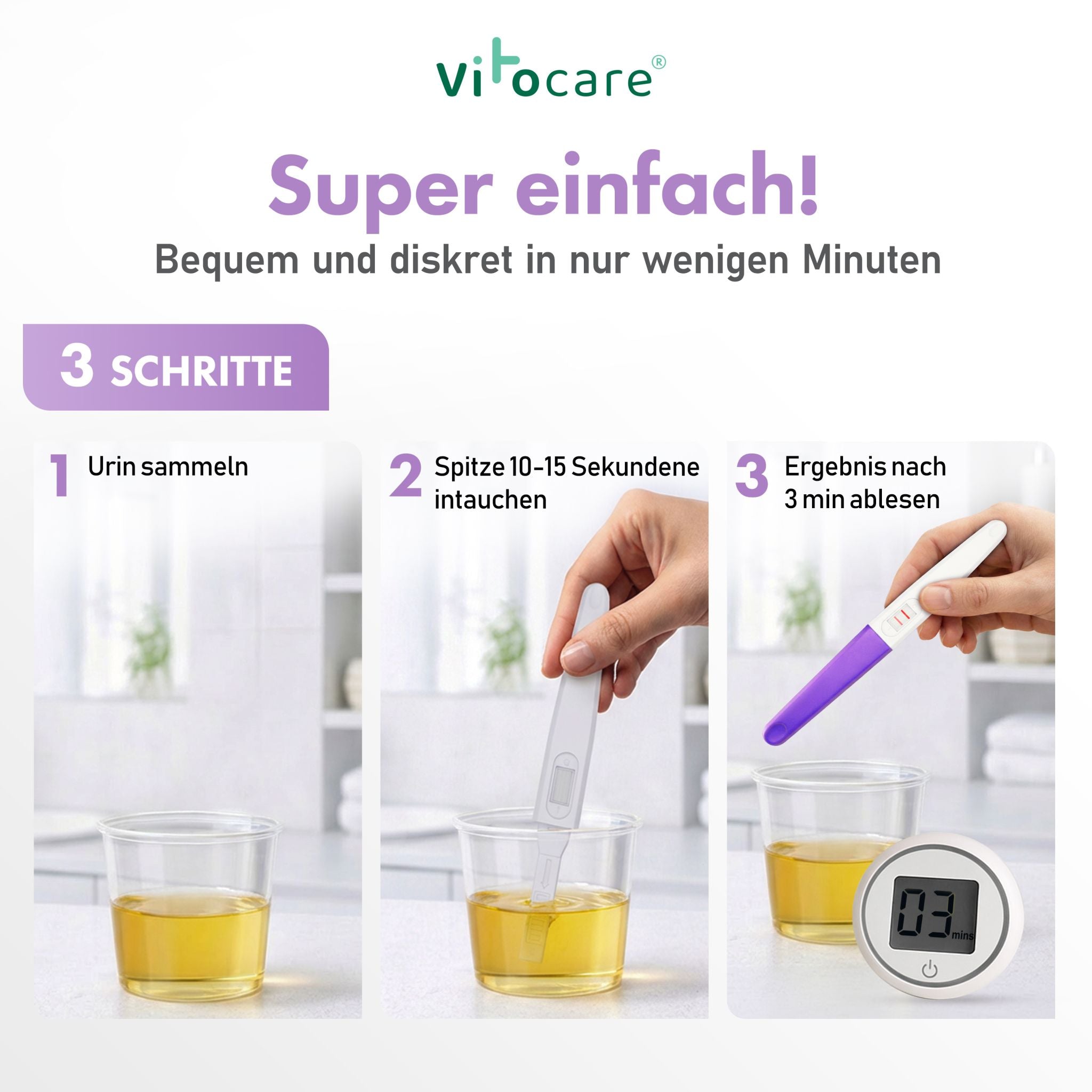 Schwangerschaftstest Frühtest hCG | 5er f. Zuhause