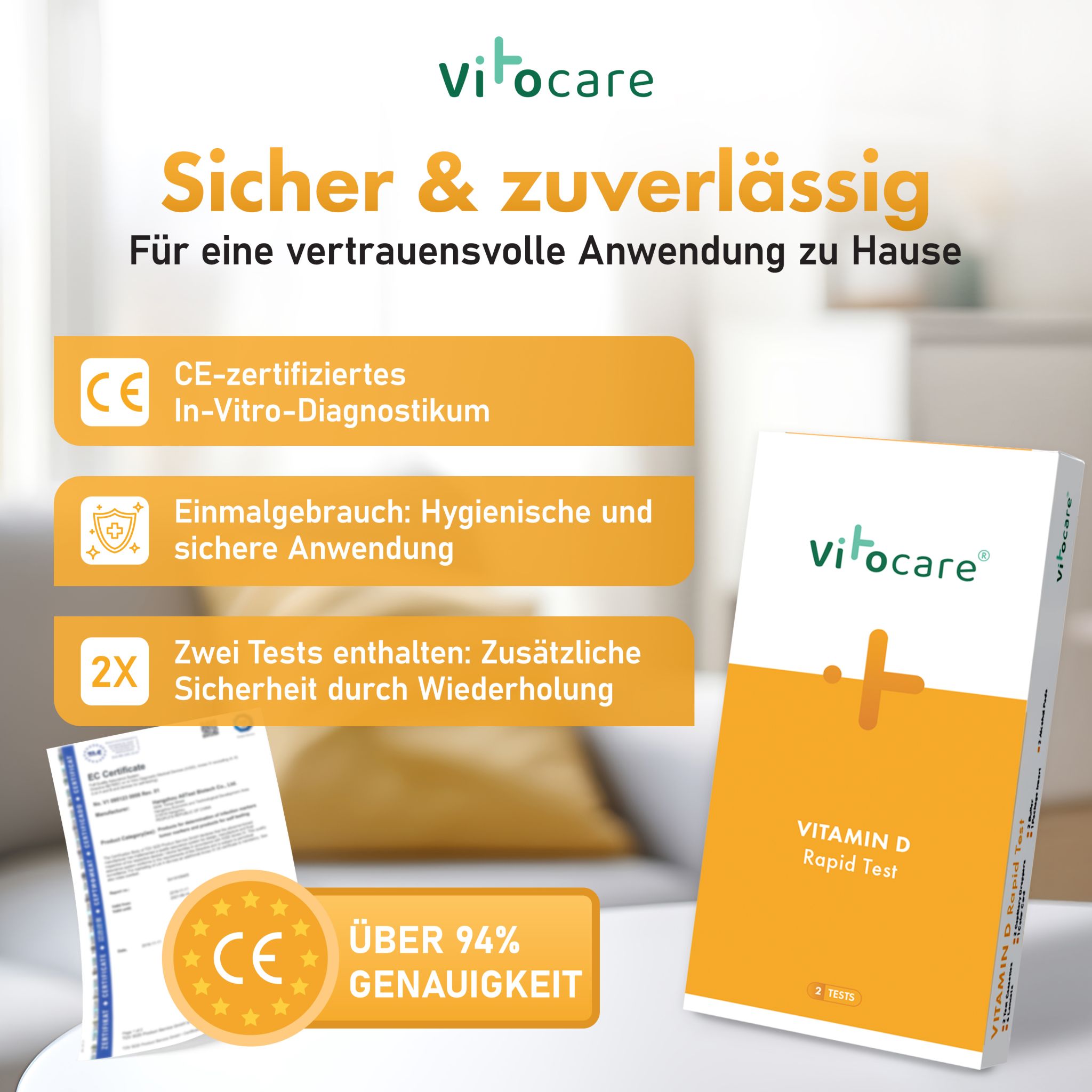 Vitamin D Test f. Zuhause | Vitamin D Mangel Selbsttest 2x