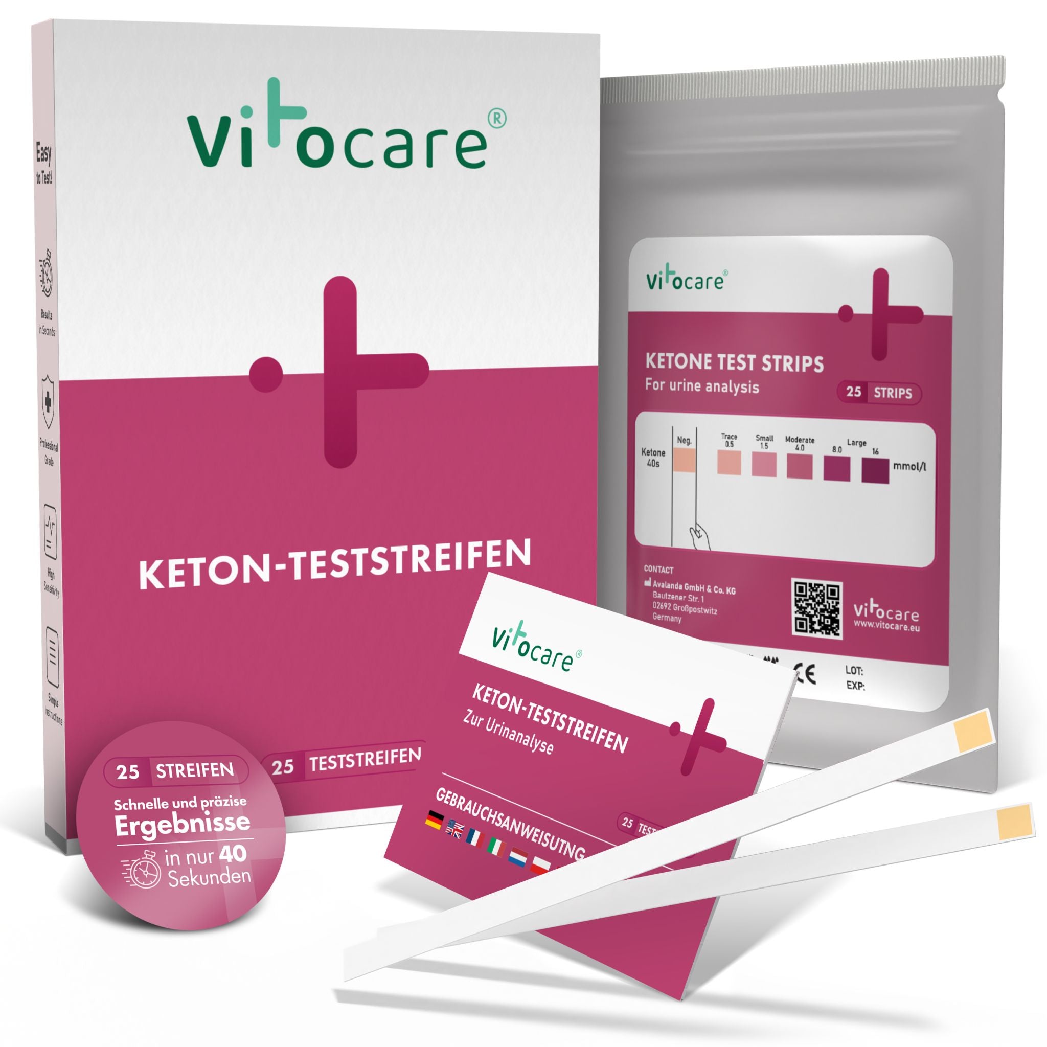 Keton & Keto Teststreifen | Ketose Selbsttest | 25/125 Stk.