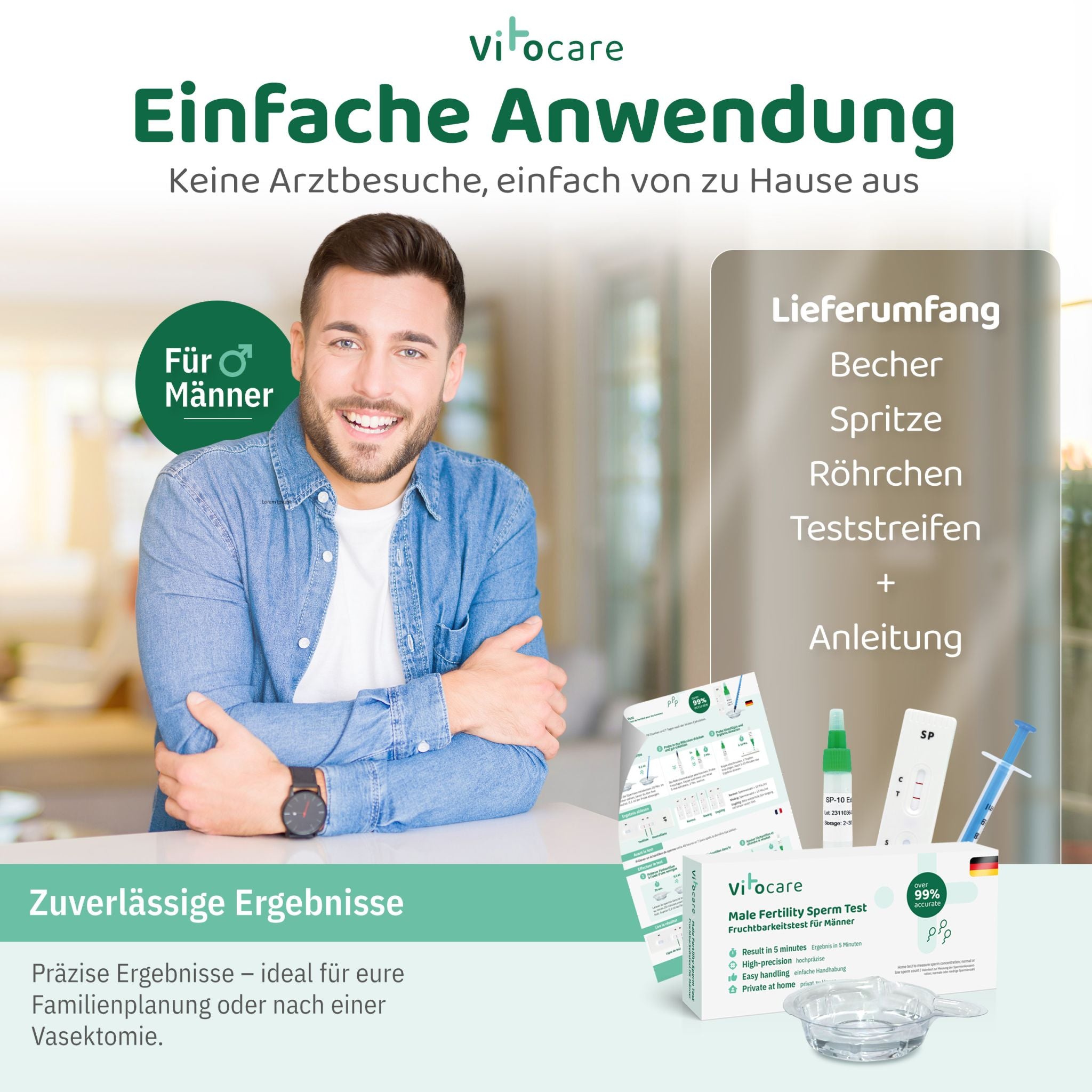 Fruchtbarkeitstest Mann | Spermatest f. Zuhause