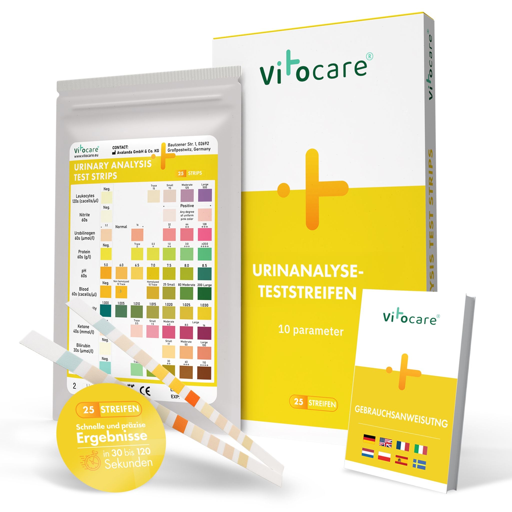 Urinteststreifen 10in1 | Urintest f. Zuhause | 25/125 Stk.