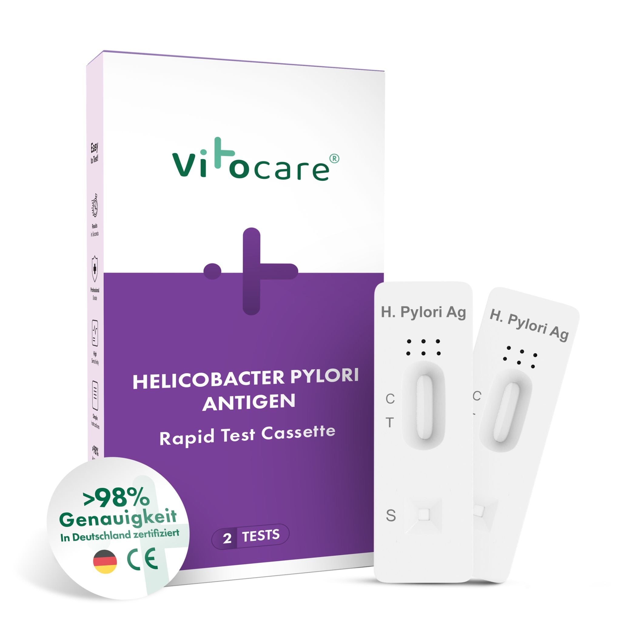 Vitocare Helicobacter Pylori Test | Stuhltest Magenbakterien 2x