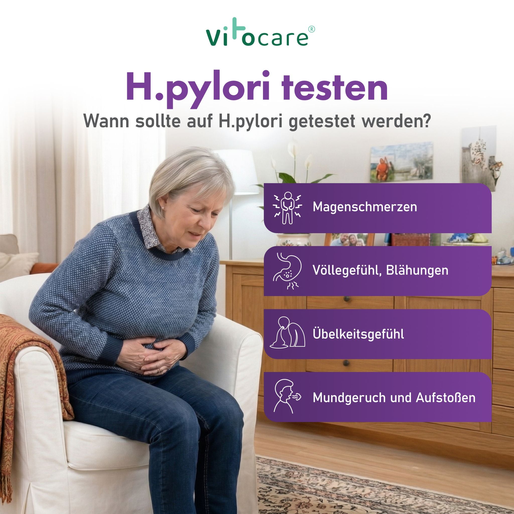 Vitocare Helicobacter Pylori Test | Stuhltest Magenbakterien 2x